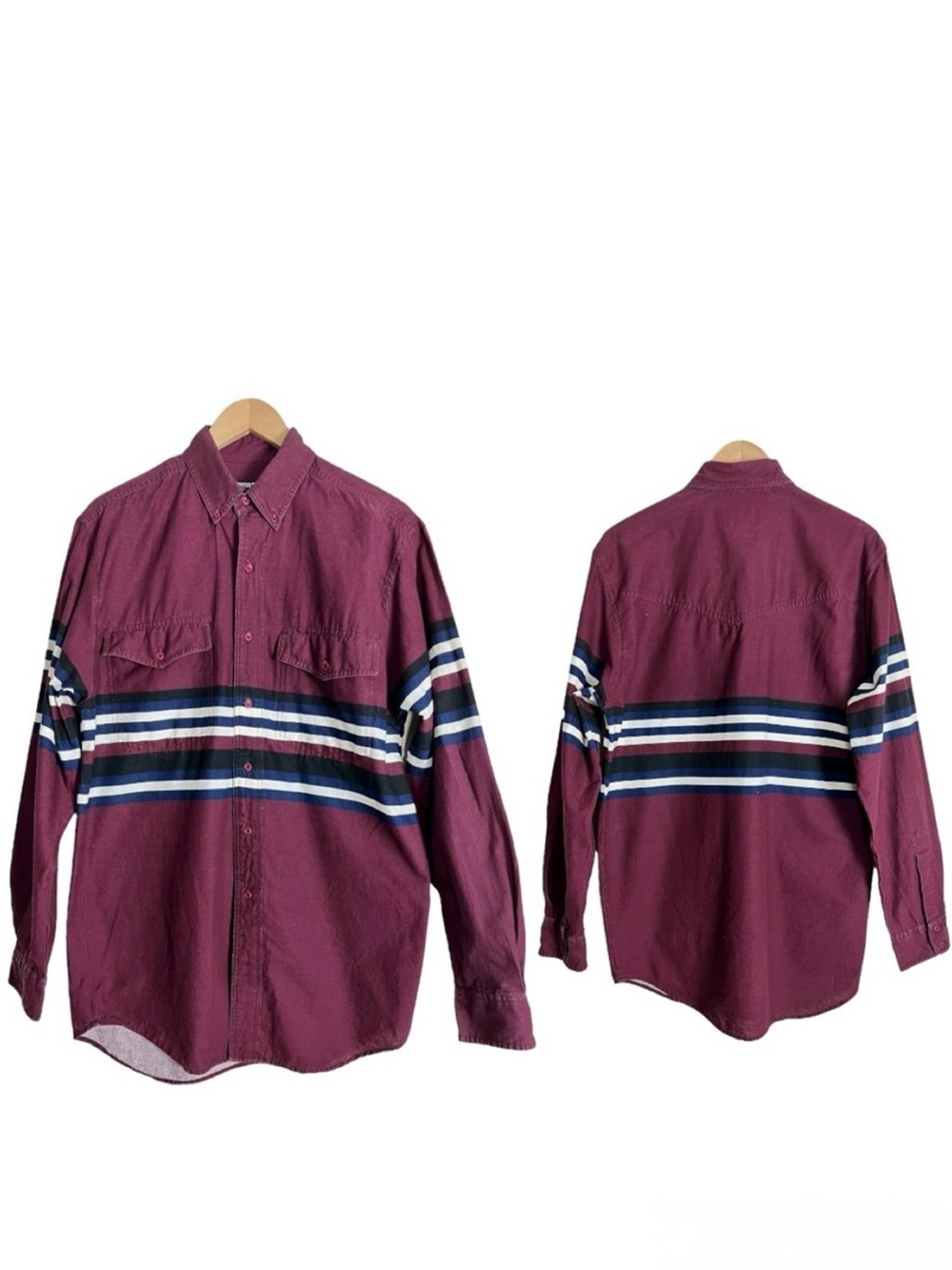 Vintage Wrangler Frontier Series Western Button-Down Shirt Size Medium